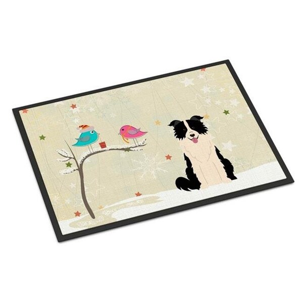 Carolines Treasures BB2590JMAT Christmas Presents Between Friends Border Collie Black White Indoor or Outdoor Mat; 24 x 0.25 x 36 in. BB2590JMAT - main